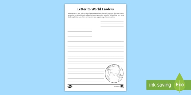 world leader letter assignment