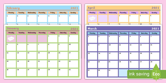 Blank Monthly Calendar Template 2021 Twinkl Resources