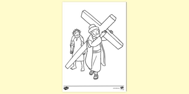 jesus carrying the cross sketch