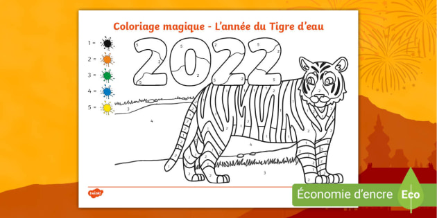 * NEW * Coloriage magique : L'année du Tigre d'eau