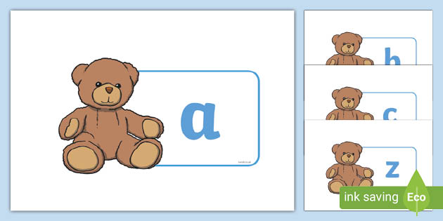 teddy bear with alphabet