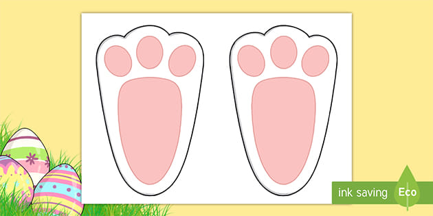 Easter Bunny Footprints Template Primary Resources