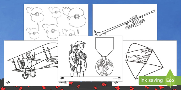 Kindergarten Remembrance Day Colouring Pages (Teacher-Made)