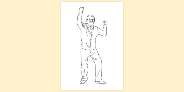 Man Dancing Colouring Sheet | Colouring Sheets