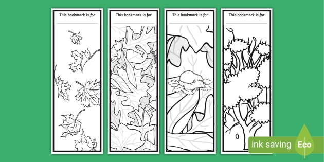 Autumn Leaf Bookmarks to Colour