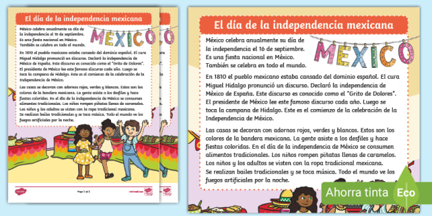 Lectura: La independencia de México- Guía de trabajo