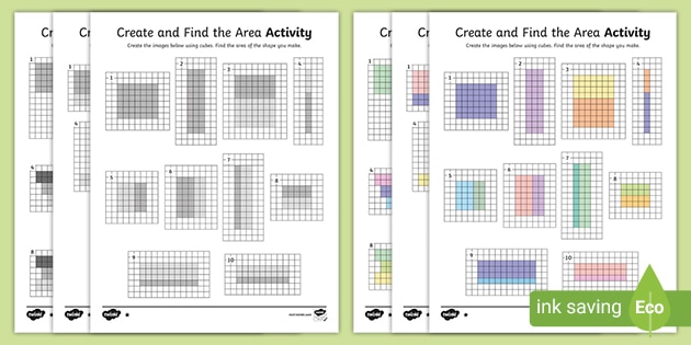 Create and Find the Area Differentiated Worksheet / Worksheets