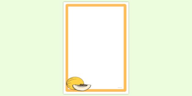 Simple Blank Melon Page Border | Page Borders | Twinkl