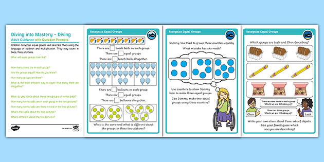 👉 Year 2 Diving into Mastery: Recognise Equal Groups Activity Cards
