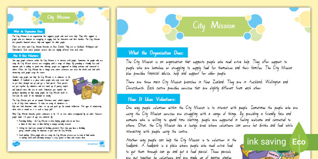 City Mission Fact File (teacher made)