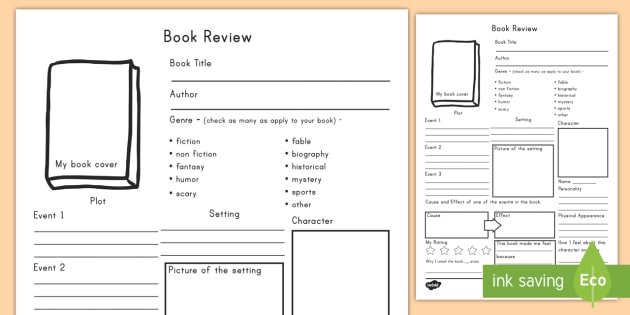 in depth book review template