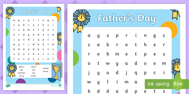 father s day word search teacher made