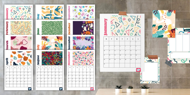 Funky  2022 Wall Calendar  Twinkl Busy Bees