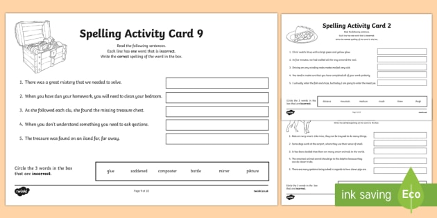 Australian Year 5 Spelling Mistakes Set One Worksheet ...