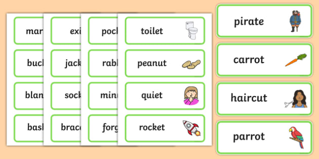 phonetic syllable words 2 Cards  Sound t Syllable word  cards, Final Word Two T sound,