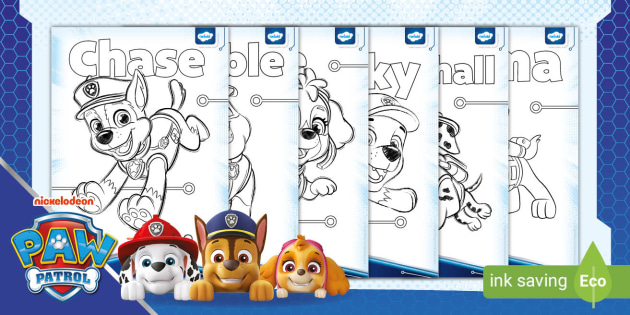 paw patrol coloring book chase