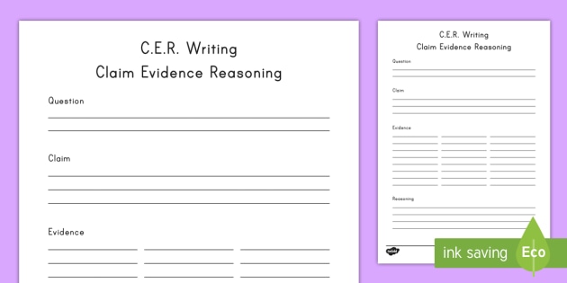 Writing A Claim Worksheet