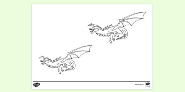 the flight of dragons coloring page template