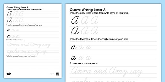 cursive-letter-writing-letter-a-worksheet-teacher-made for Free Printable Custom Handwriting Worksheets Cursive Letter Writing: Letter A Worksheet (teacher made) for Free Printable Custom Handwriting Worksheets