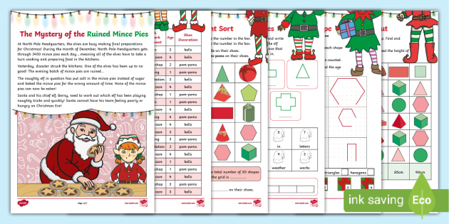 y2-the-mystery-of-the-ruined-mince-pies-maths-mystery-game for Free Printable Christmas Mystery Games 👉 Y2 The Mystery of the Ruined Mince Pies Maths Mystery Game for Free Printable Christmas Mystery Games