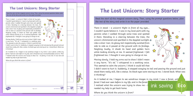 * NEW * The Lost Unicorn Story Starter Activity Sheet - writing * NEW * The Lost Unicorn Story Starter Activity Sheet - writing