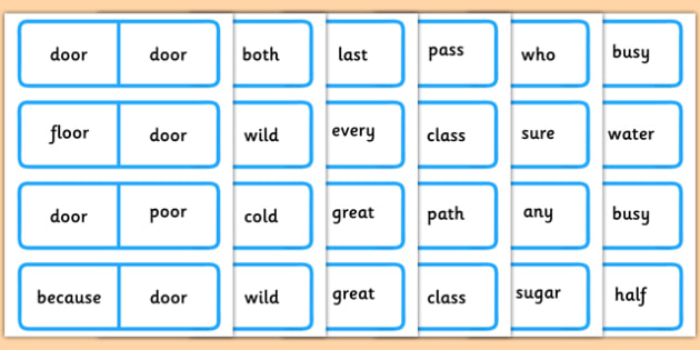 year-2-common-exception-words-dominoes-teacher-made