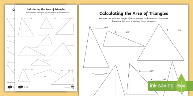 ks2 area of a triangle worksheets teacher made