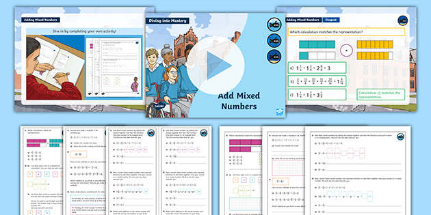 👉 Year 5 Adding Mixed Numbers Worksheets - White Rose Maths