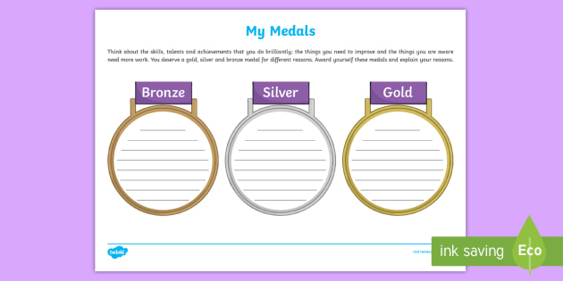 My Medals Worksheet / Worksheet
