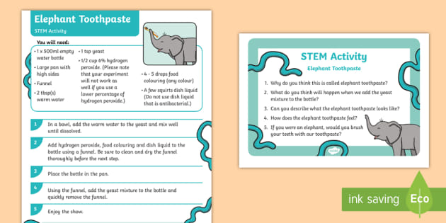 Elephant Toothpaste STEM Activity F 2 Science And STEM