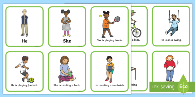 He And She Pronoun Picture Cards | Primary Resources