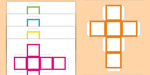 Editable Dice Template | Five Colours | Twinkl Resources