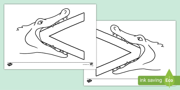 Crocodile Mouth Greater Than Less Than Colouring Sheet Colouring ...