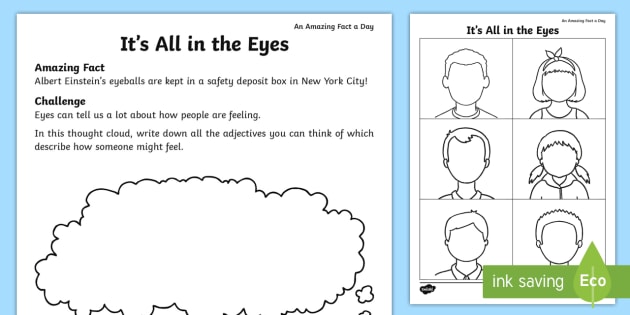 It's All in the Eyes Worksheet / Activity Sheet - eyes, faces