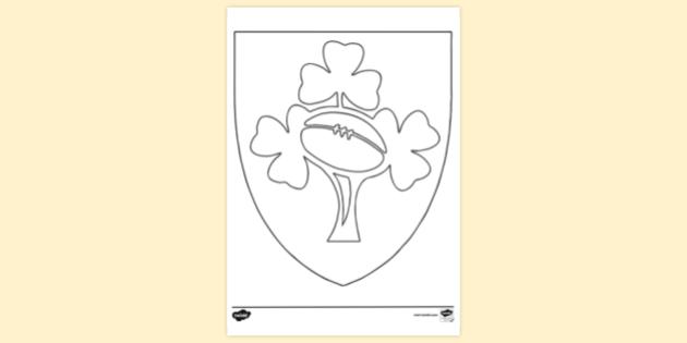 FREE! - Ireland Rugby Crest Colouring Sheet (teacher made)