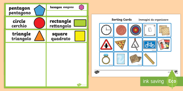 2d Shape Sorting Activity English Italian 2d Shape Sorting Activity