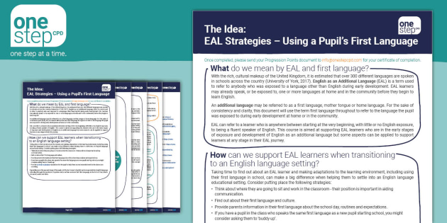 Language　Teaching　First　Strategies　Pupil's　CPD:　EAL
