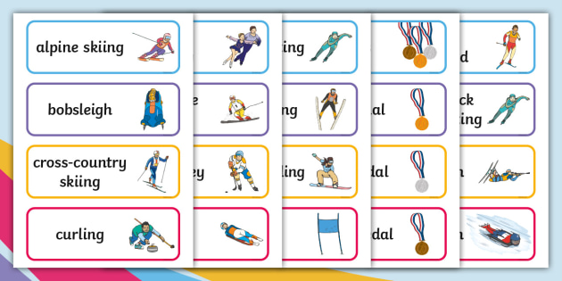 Winter Olympics Word Cards Teacher Made