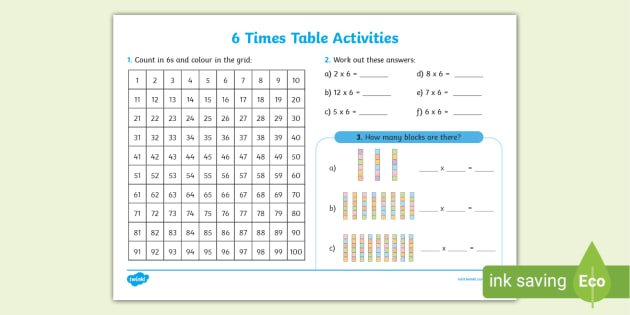 Practise Your 6x Tables - Fun Printable Classroom Games and