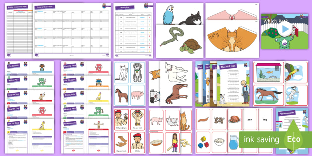 Phonics Level 1 Week 4: Pets Weekly Lesson Pack