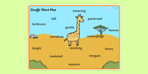 safari-giraffe-word-mat-safari-safari-word-mat-safari