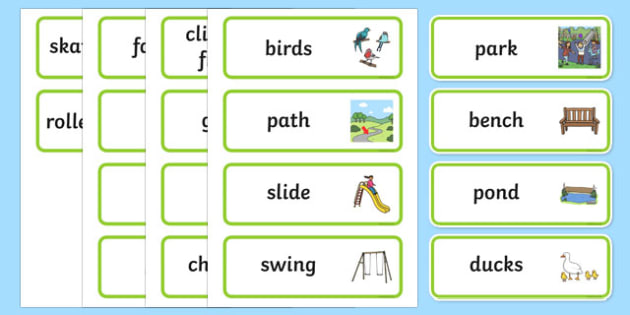 Park Word Cards (teacher made)