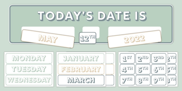 3D Effect Themed Today's Date Display Pack