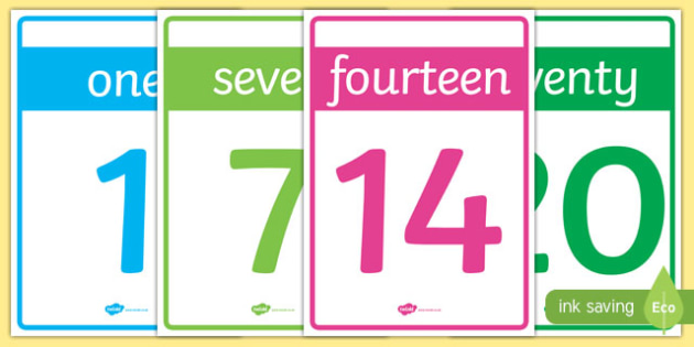 1 20 Number Cards Printable