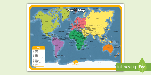 printable world map with countries labeled