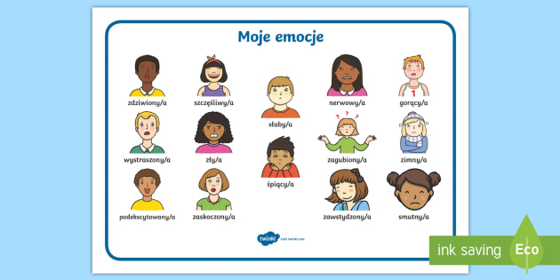 Plansza ze słownictwem - Moje emocje (teacher made)