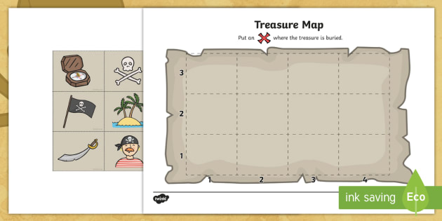 Treasure Map Design Activity - Worksheets, Pirate, Pirates