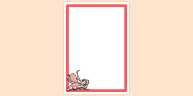 Octopus Page Border for KS2 | Page Borders | Twinkl