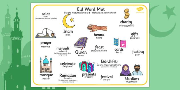 Eid Word Mat Polish Translation - polish, eid, word mat 