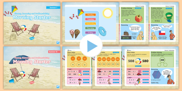 Year 3 Maths Summer Morning Starter Weekly Bumper Pack